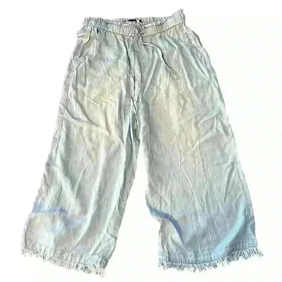 ZAC & RACHEL Wide Leg and Fringe Hem Cropped Pants Size Small - Picture 1 of 5